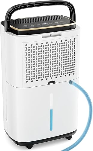 Sweetcrispy Deshumidificador Energy Star de 2000 pies cuadrados para sótano con manguera de drenaje, deshumidificadores portátiles de 30 pintas para