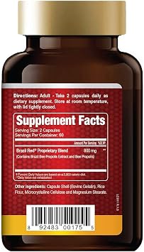 Brazil Red Bee High Concentrate Propolis (120 Capsules)