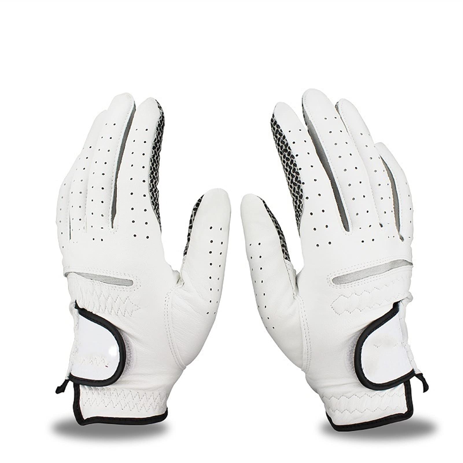 Golfhandschuhe Herren, Golfhandschuhe 2 stücke Leder Golfhandschuhe Herren Links rechts Hand Weiche Atmungsaktive Golfhandschuhe Golf Accessoires