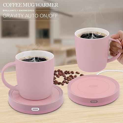 Miniatura 2 de BESTINNKITS Juego de café inteligente con encendido y apagado automático, taza de inducción por gravedad, uso en escritorio de oficina, calentador