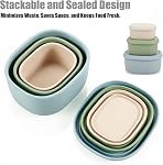 PandaEar 3 Pack de contenants de stockage alimentaire en silicone avec des lids, ensemble de bento pour le déjeuner réutilisable, BPA Gratuit, étanche, congélateur micro-ondes (6.7oz, 10oz, 20oz)