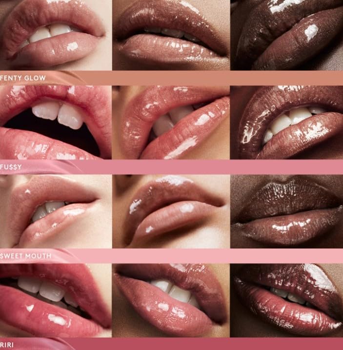 Fenty Beauty ORIGINAL | by Rihanna | Mini Gloss Bomb Universal Lip Luminizer - Gloss de labios con manteca de karité | 5.5 mililitros (Travel Size) | by BELLA (01 FENTY GLOW)