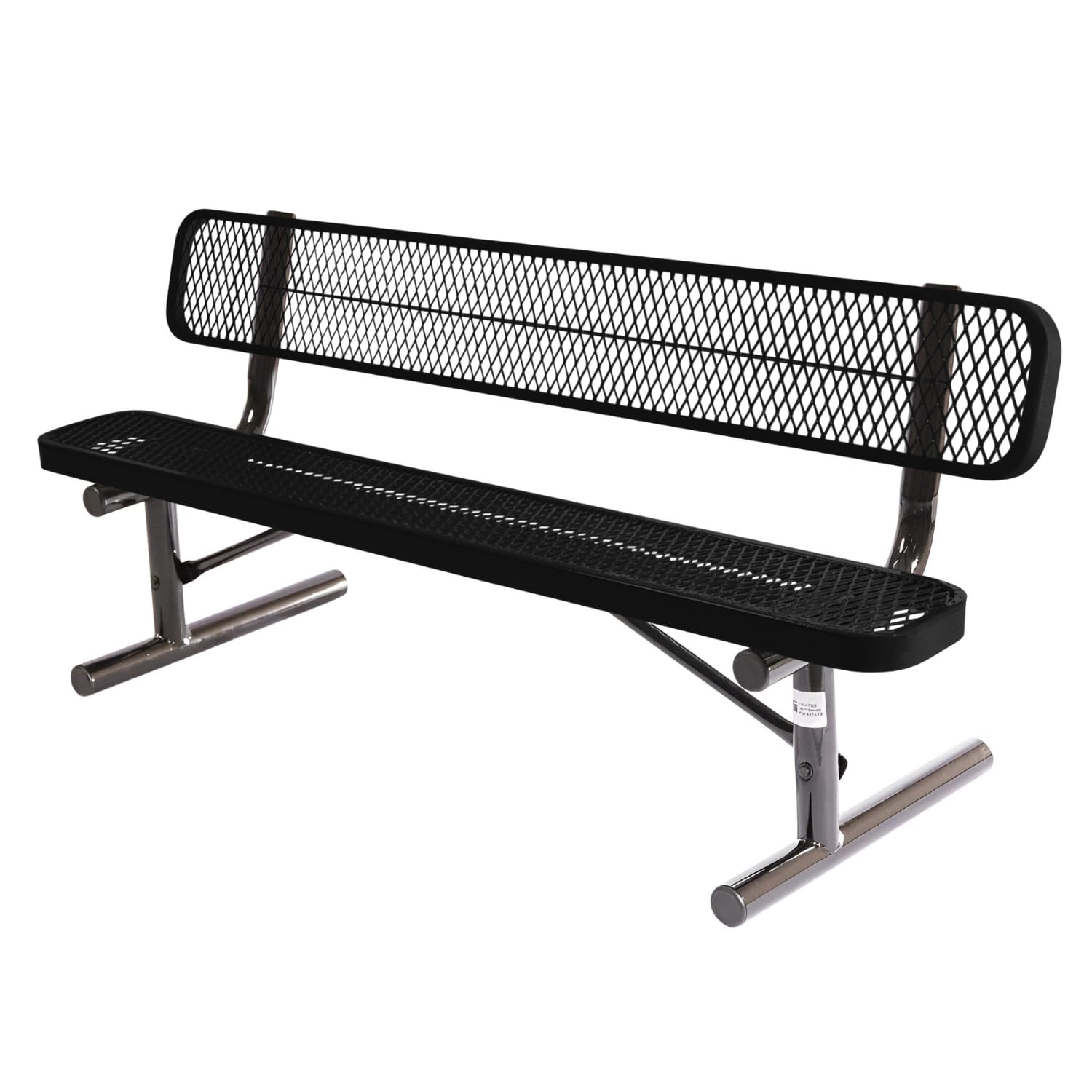 COATEDOUTDOORFURNITURE Heavy-Duty Portable Outdoor Bench Thermoplastic Coated, Expanded Metal, Commercial-Grade Seating, Made in America (Portable