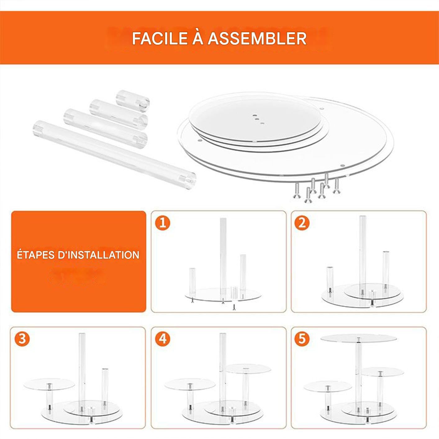 Supporto per Cupcake Display In Acrilico A 4 Livelli Stile Moderno