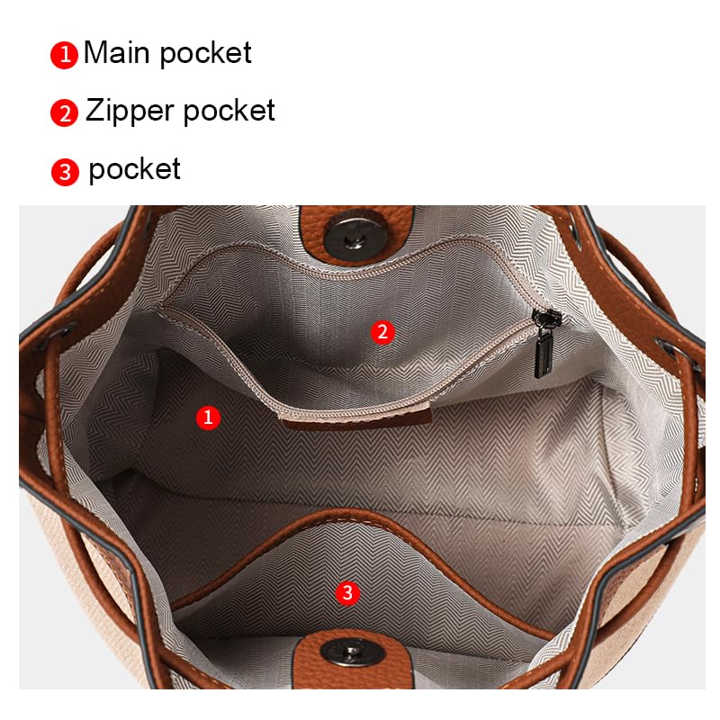 Bolso Tote para mujer con cierre de cordón y bandolera miniatura 4