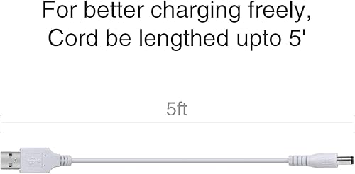 Miniatura 4 de Kulannder Cargador de batería remoto Wii (cargador de pared USB gratuito+cable alargado) Base de carga dual con dos baterías de capacidad recargable