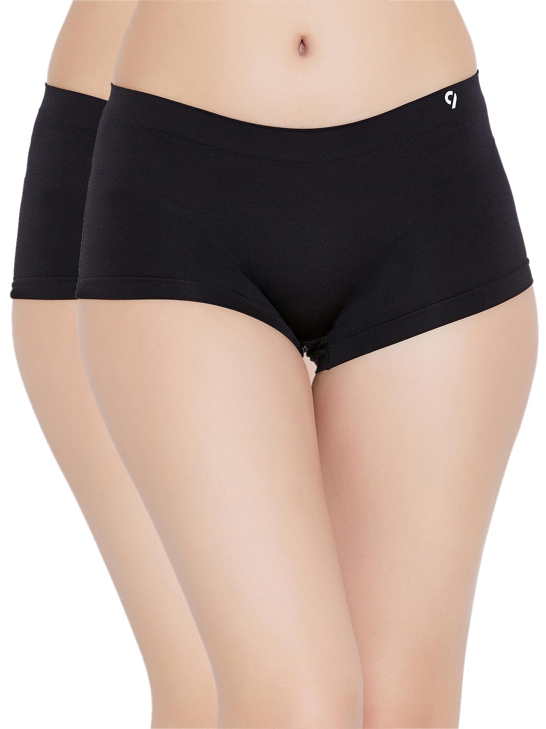 c9 airwear Women's Seamless Solid Mid Boyshorts Panties Black-picture-10