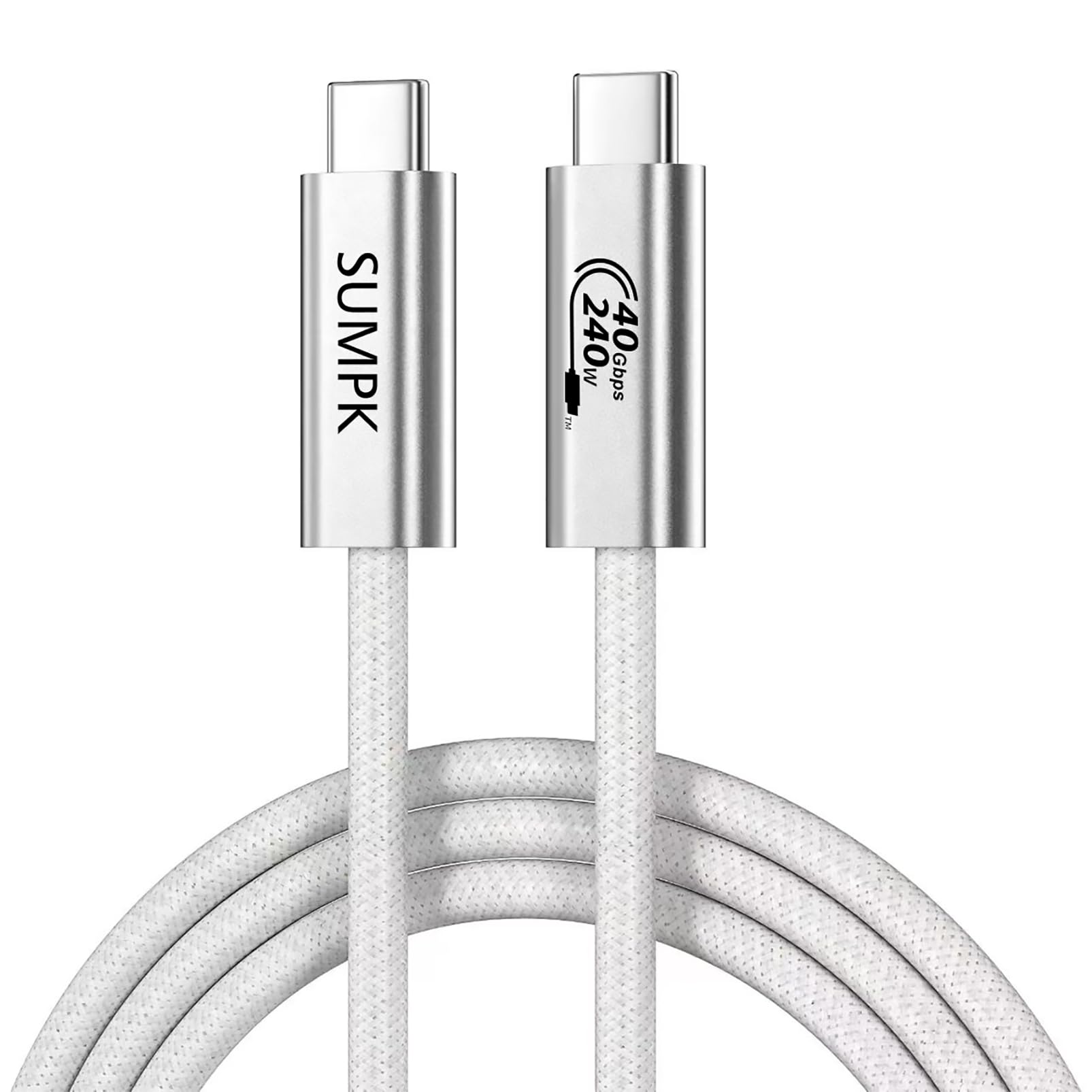 240W USB C cavo 6.6FT, cavo USB4 con trasferimento dati ad alta velocità 40Gbps, singolo display 8K/doppio 4k compatibile per Thunderbolt 4/3 monitor/hub/docking station, iPhone 15 Pro Max