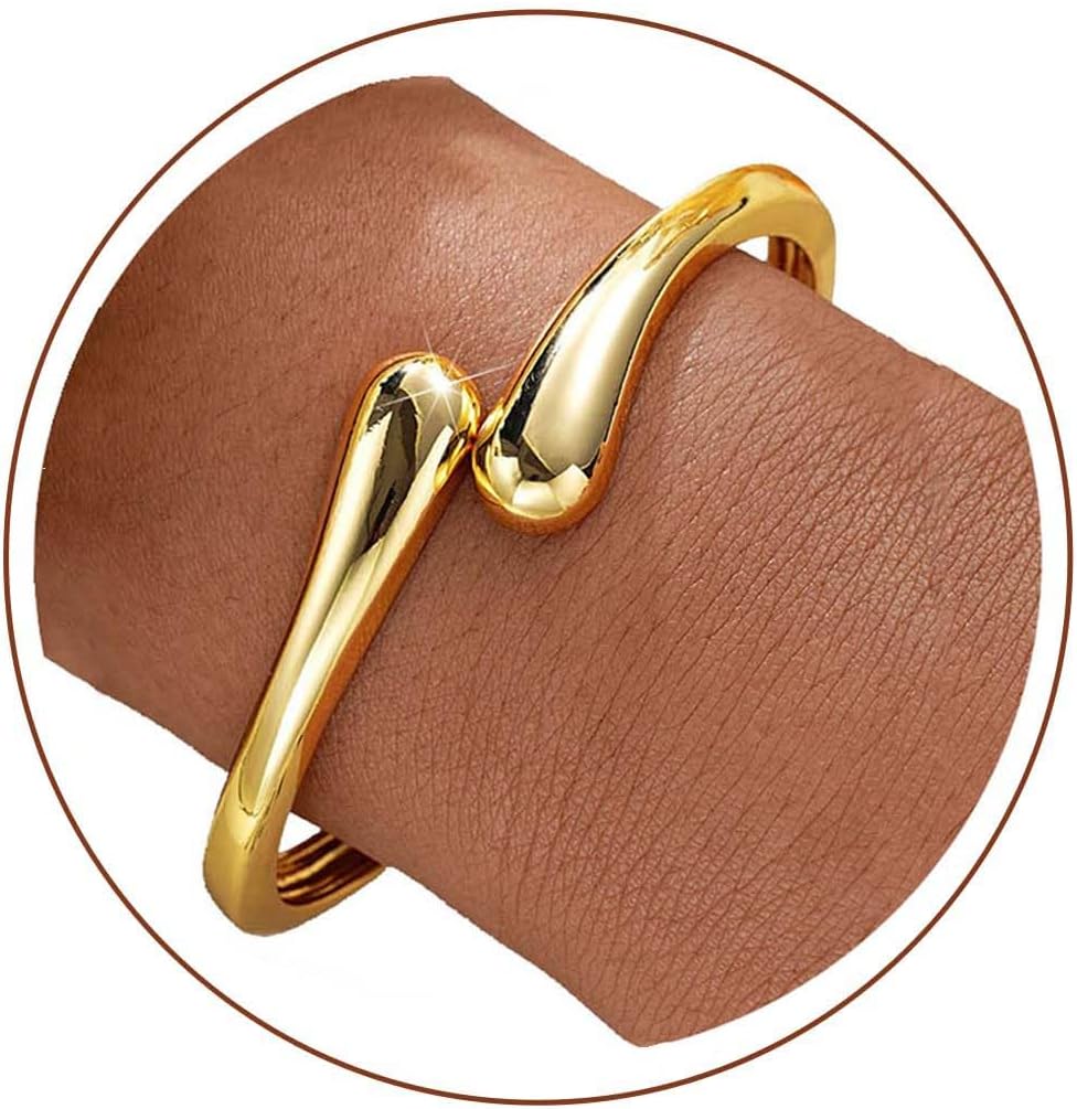 Gold Bracelets for Women Trendy Non Tarnish Bangle Cuff Bracelet Jewelry