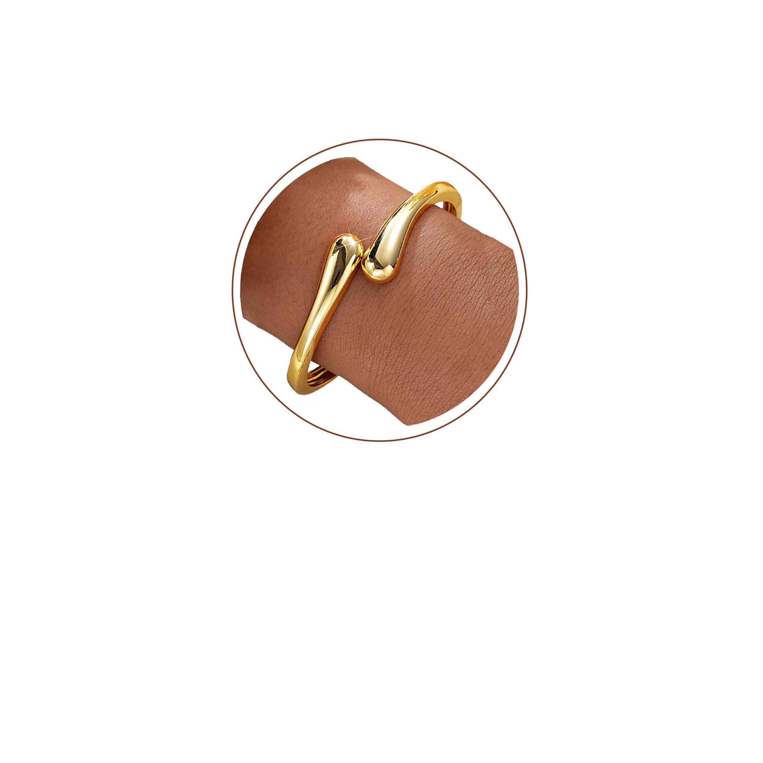 Dainty Gold Bracelets for Women Trendy Bangle Cuff Bracelet Jewelry Gifts 14K Gold Plated Chunky Silver Bracelet for Women Non Tarnish, Adjustable Bangle Bracelet Jewelry for Women Gifts