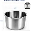 Olla interior de acero inoxidable para Instant Pot de 6 cuartos, grado alimenticio 304 (18/8) | Insertos de repuesto para Instantpot con diseño de fondo engrosado de tres capas, sin recubrimiento de teflón, compatible con Instapot Duo60, Duo Plus 60, Lux60 3
