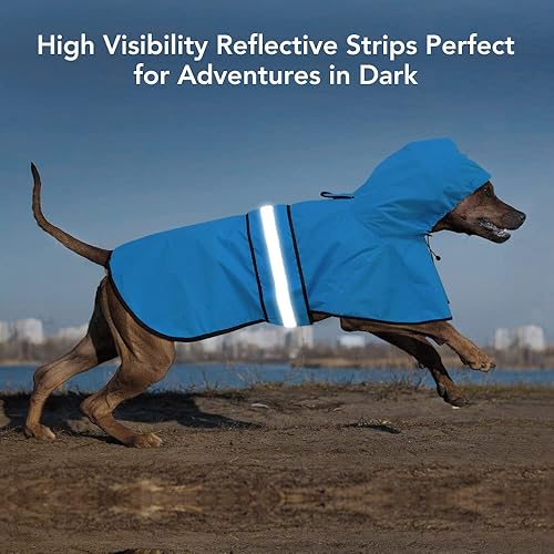 Miniatura 3 de Impermeable reflectante para perros  Chaqueta de lluvia ajustable para cachorros, impermeable ligero con capucha para perro, poncho para perros y