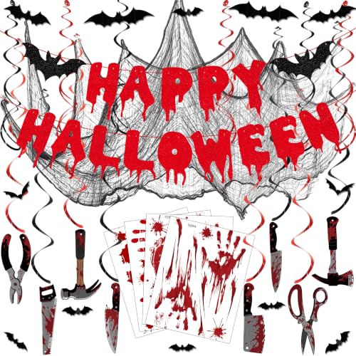 Trgowaul Red Happy Halloween Party Decorations Kit