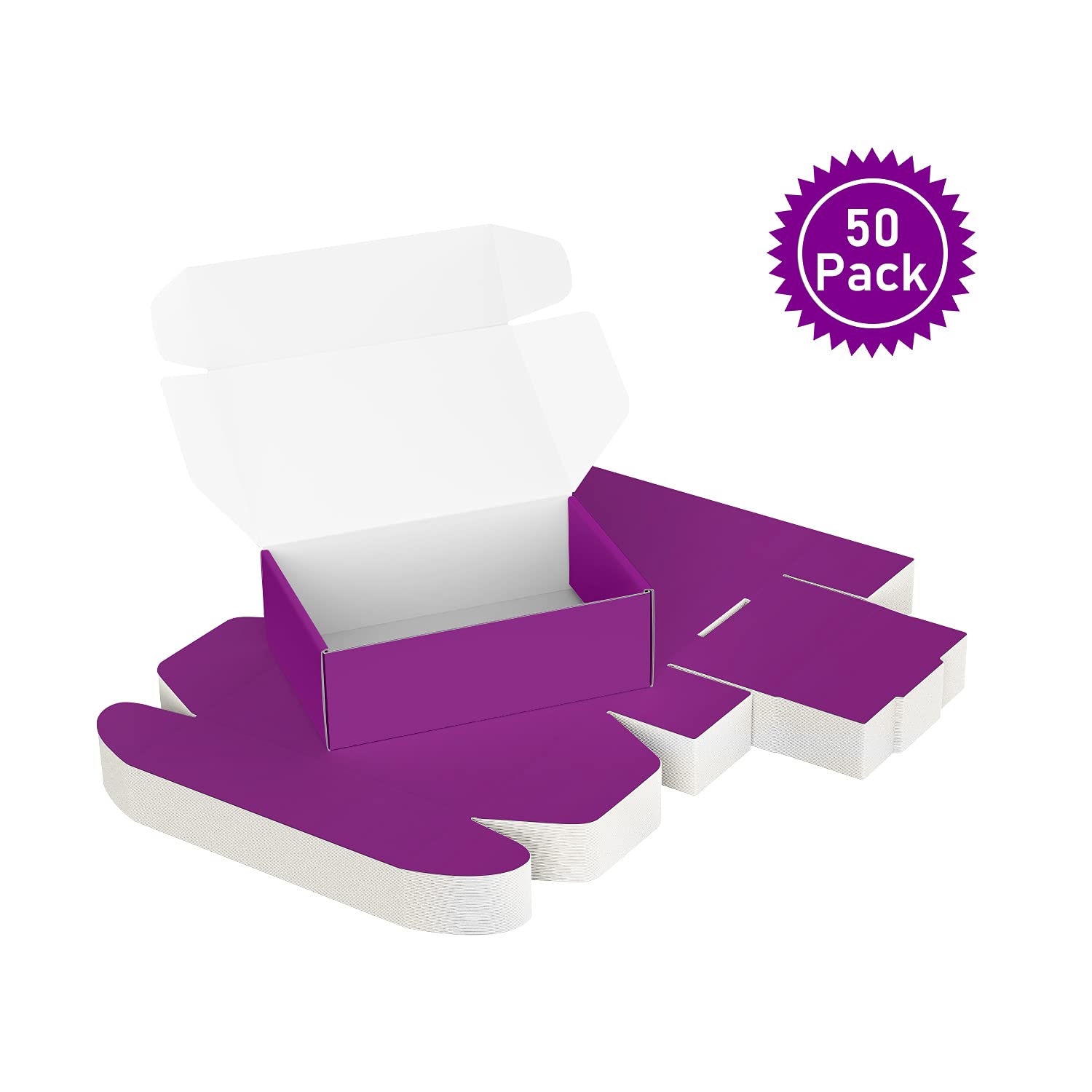 Lote De 50 Cajas De Cartón Corrugado Blanco 12x4x2 Pulgadas - Perfectas Para Envíos, Sin Cinta Necesaria