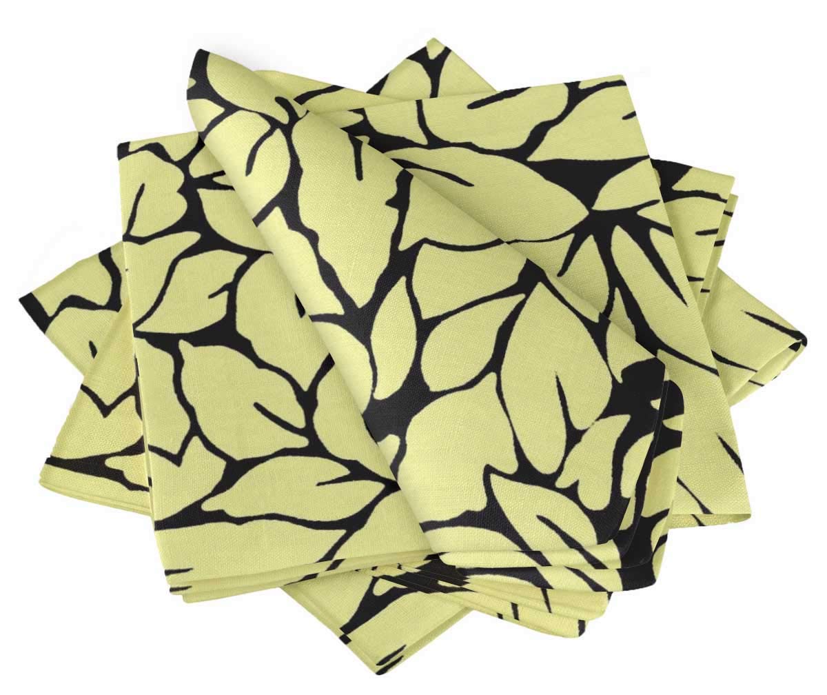 Serviettes en linge 20x20 S4Sassy noir basilic pour vos dîners et repas de fête