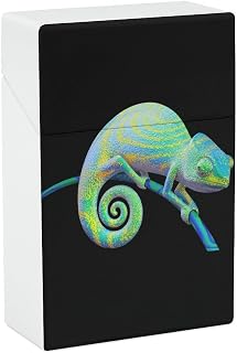 Bright Green Chameleon Cigarette Case Smoking Box Pocket Holder Lightweight Match Coin Pouch for Men Women