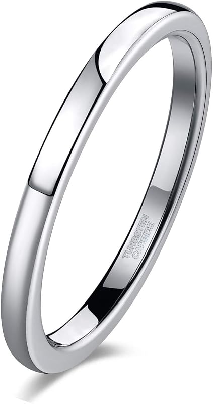 2mm 4mm 6mm 8mm Tungsten Wedding Band Ring for Men Women