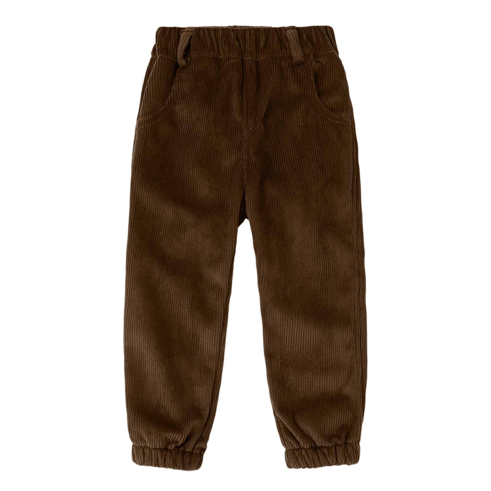 Generisch Pantalones de pana para niño – Pantalones cálidos con forro polar para invierno – Ajuste estrecho – Pantalones de chándal informales para niños – Suave y cómodo – Duradero – Para clima frío