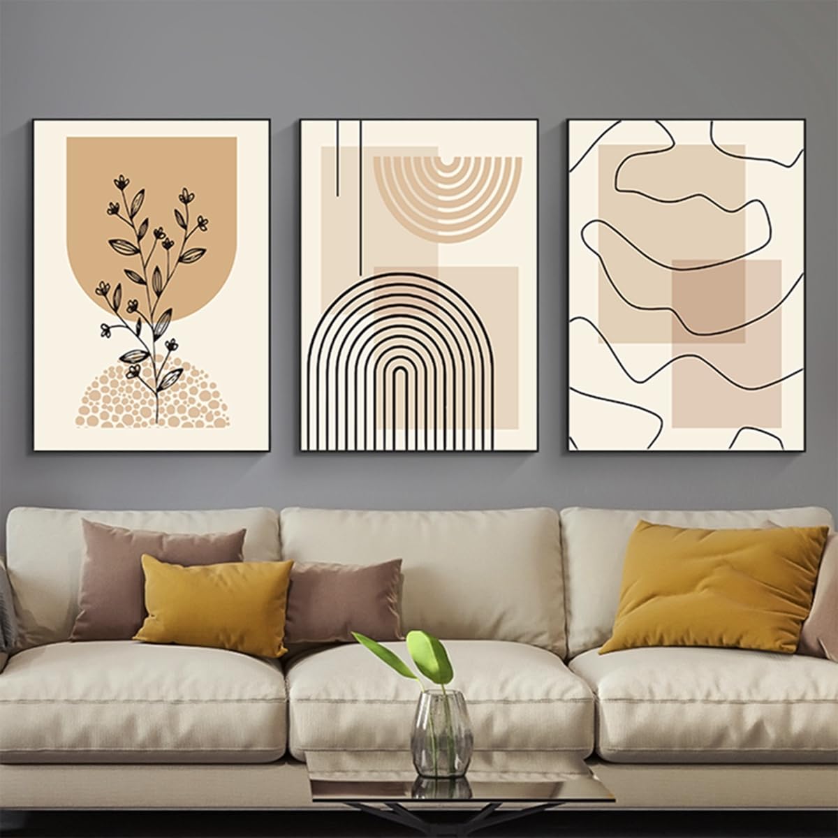 DLKAJFK Pósteres de arte abstracto, decoración de pared con diseño geométrico, póster en lienzo moderno y minimalista, sin marco (Póster 01, 3 piezas, 20 x 30 cm)