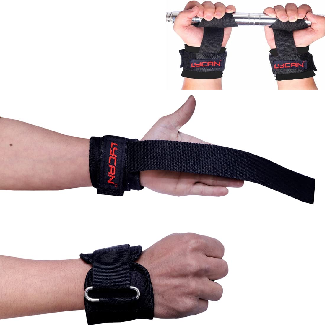 Lycan Weightlifting Strap with Wrist Support for Weight Training, Gym Workout, Bodybuilding, Strength Training (Set of 2) (black) (B0BRQHKWD6) Amazon Price History, Amazon Price Tracker