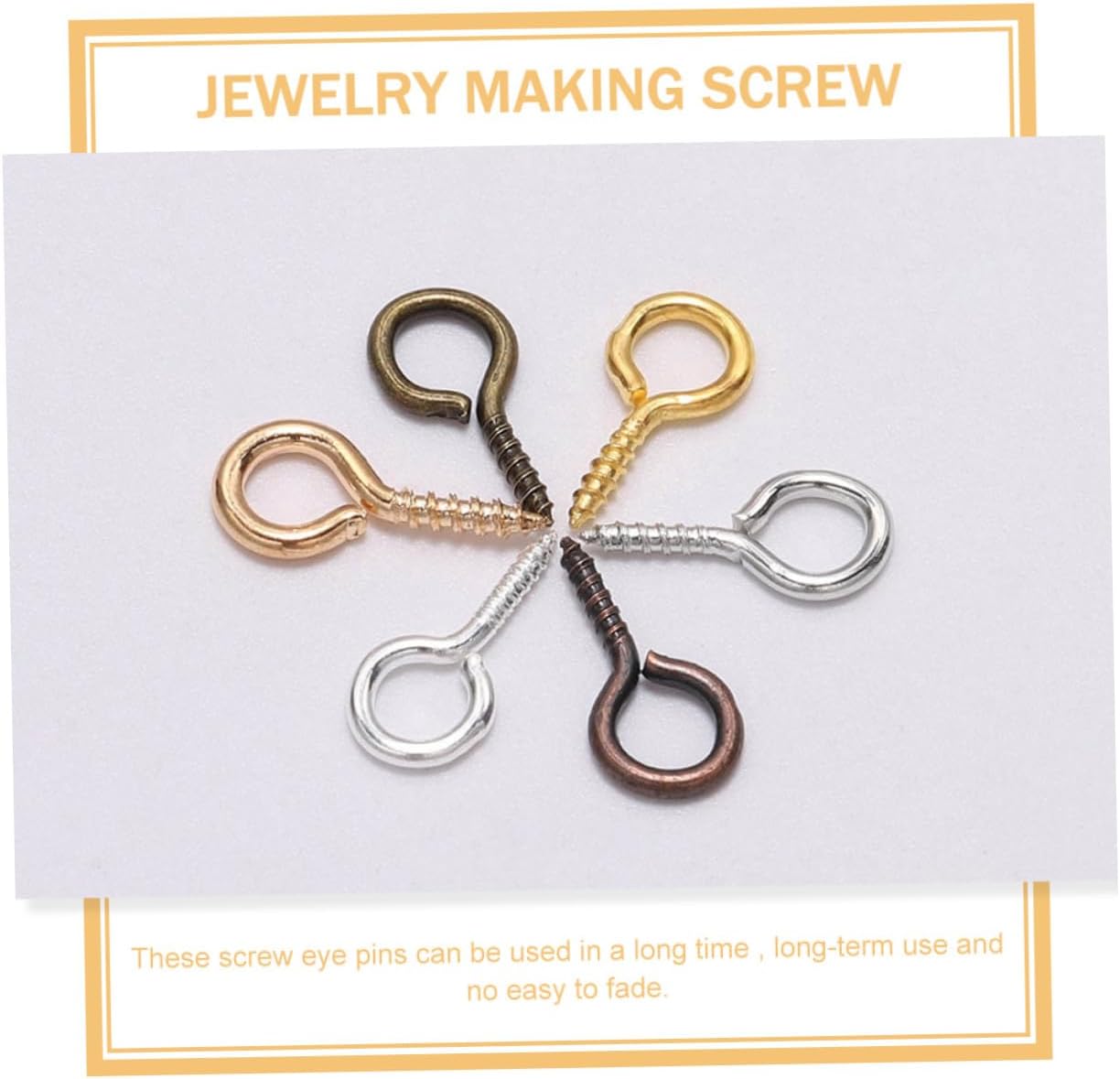 Holibanna 600pcs Horn Nail Pendant Jewelry Making Eye Pins for Framing for Hanging Rings Jewelry Making