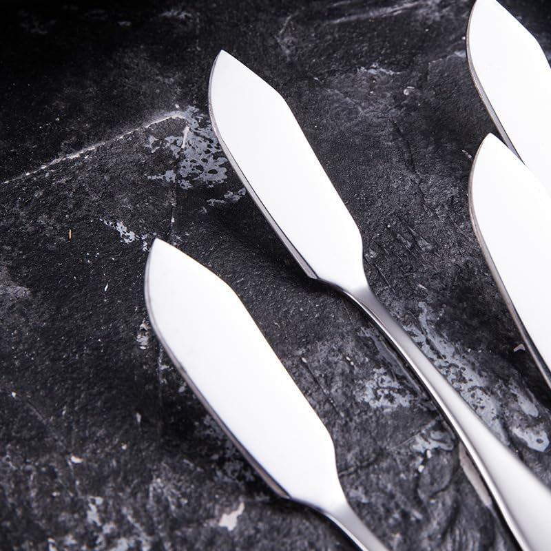 Silverware Flatware Cutlery Set, 1/4/6/8/10 Pieces Stainless Steel Butter Knife Jam Butter Knife Tableware Butter Knife Baking Tools ，Silver-10Pcs