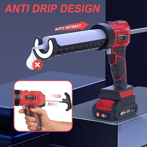 Miniatura 4 de Pistola de calafateo inalámbrica Pistola de calafateo eléctrica Pistola de calafateo sin goteo Pistola de calafateo para tubo de 10 onzas