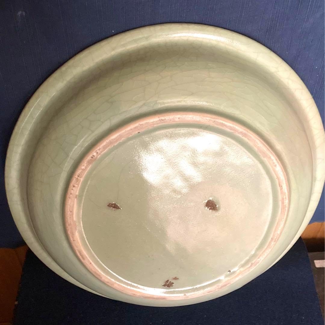 龍泉窯 2024 天龍寺青磁鳳凰龍文大皿