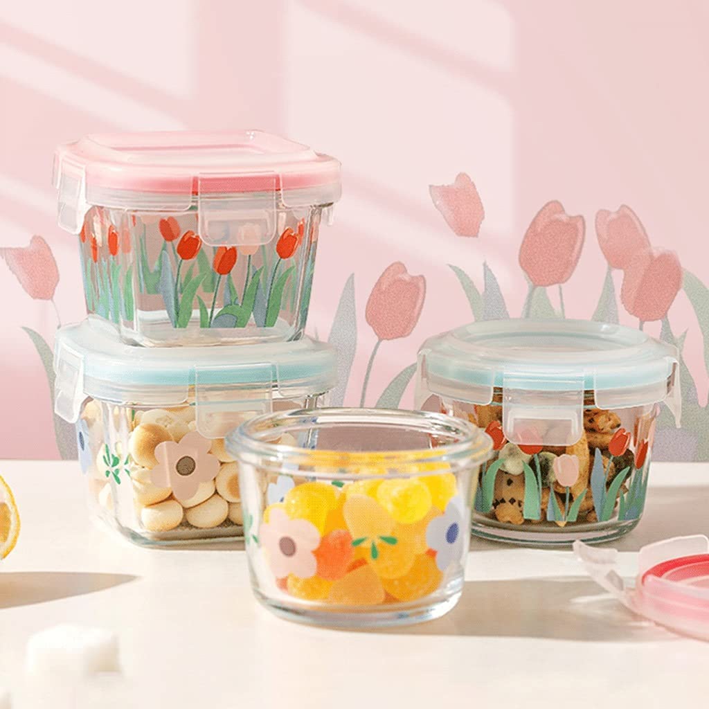 Amazon｜バックル蓋付きミニクリアガラスジャーかわいい気密容器