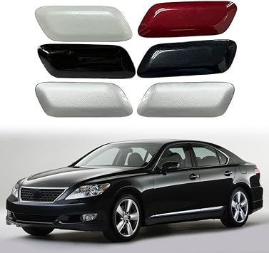 Front Bumper Headlight Nozzle Washer Cover Cap For Lexus LS460 2010 2011 2012 8504450050C0, 8504550050C0 Black, Right