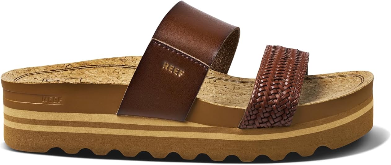 Womens Reef Sandals Reef Vista Hi Buckle Sandals Black Tan Black