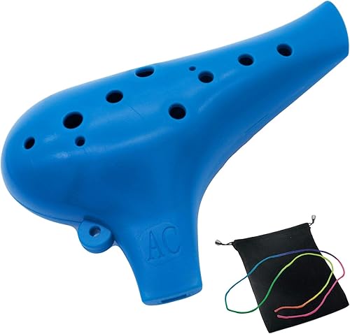 Instrumento Ocarina de plástico de 12 agujeros Alto C Ocarina de 12 agujeros Zelda Ocarina Instrumento fácil para niños, principiantes (amarillo)
