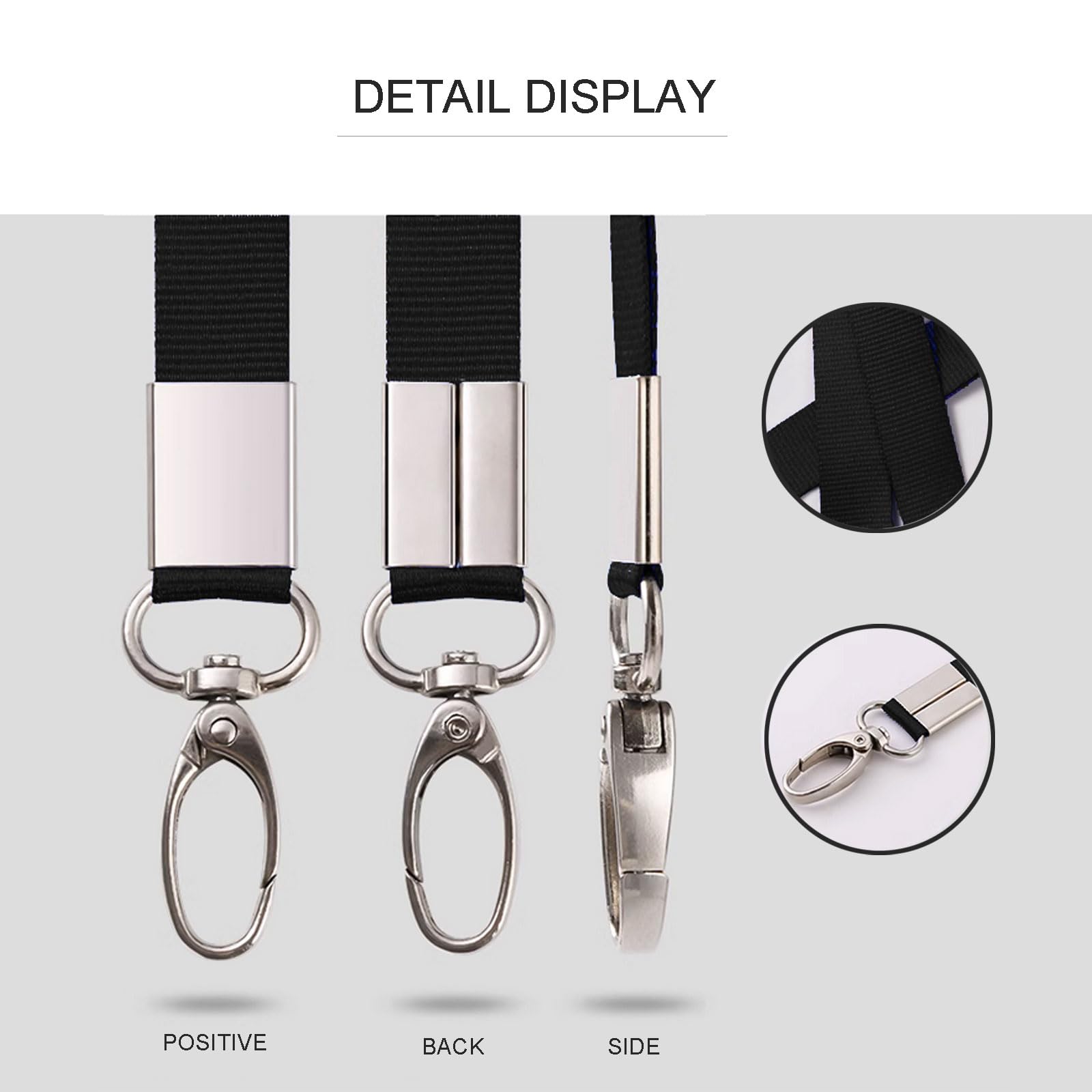 TCPENG Black Lanyard 100 Pack Bulk Badge Lanyards for ID Badges Neck Cruise Lanyard Name Tag Lanyard ID Holder