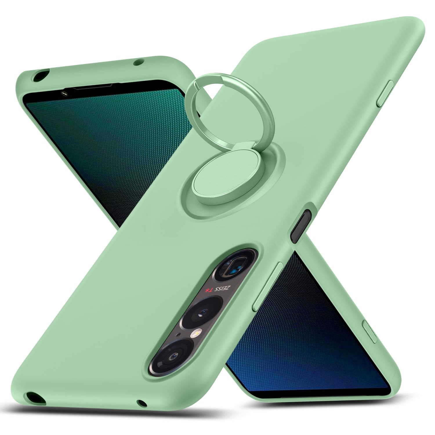 Duluqboba 対応 Xperia 1 V 用 ケース リング シリコン SO-51D SOG10 カバー TPU レンズ保護 薄型 360°回転