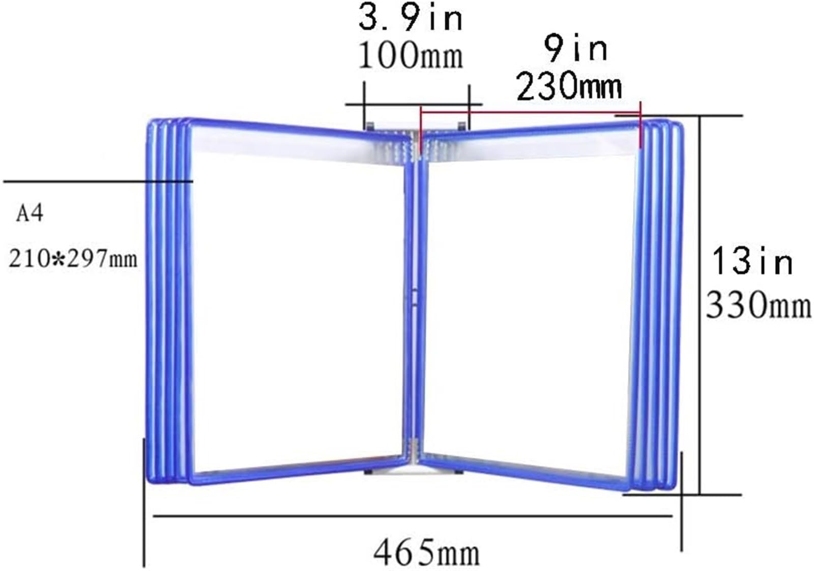 An der Wand montierter Dokumentenhalter, an der Wand montiertes Referenzsystem, an der Wand montiertes Poster-Flip-Book-Display, Flip-Chart-Ständer A4, an der Wand montierter Display-Aktenhalter(13x9x