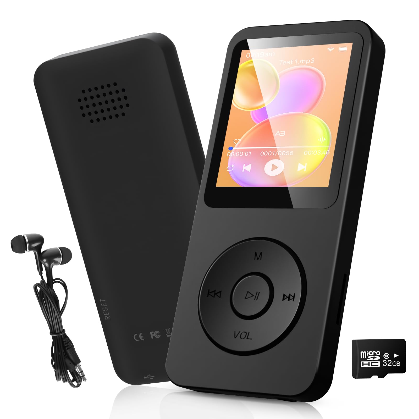 32Go Mp3 Bluetooth 5.3 Avec Clip, Lecteur Mp3 Baladeur Sport Portable Hifi, Lecteur Musique Avec