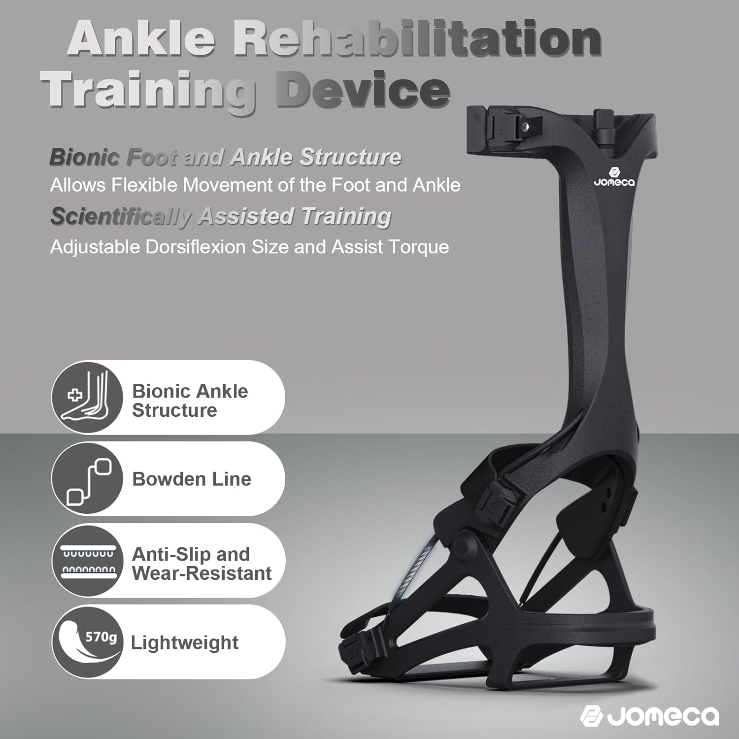 Ankle Joint Trainer Adjustable Dorsiflexion Torque for Foot Drop, Foot Varus Valgus, Ankle Joint Recovery Training, Stroke Hemiplegia, Ankle Foot Brace for Walking Training Fits Left Right Foot