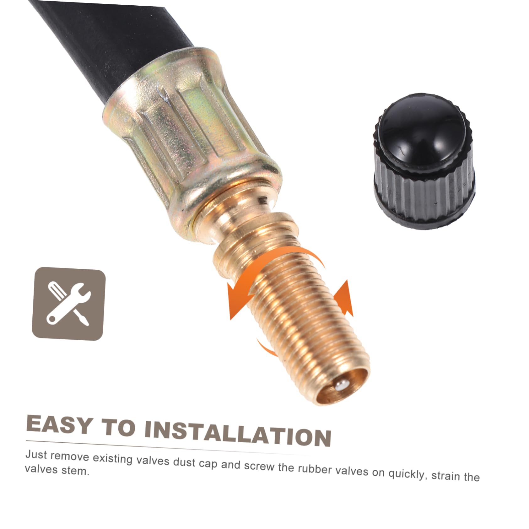 Happyyami 2pcs Multi Use Valve Stem Extension Rods Durable Rubber Tire Adapters for Cars Trucks Motorcycles Bendable Design for Easy Inflation Deflation