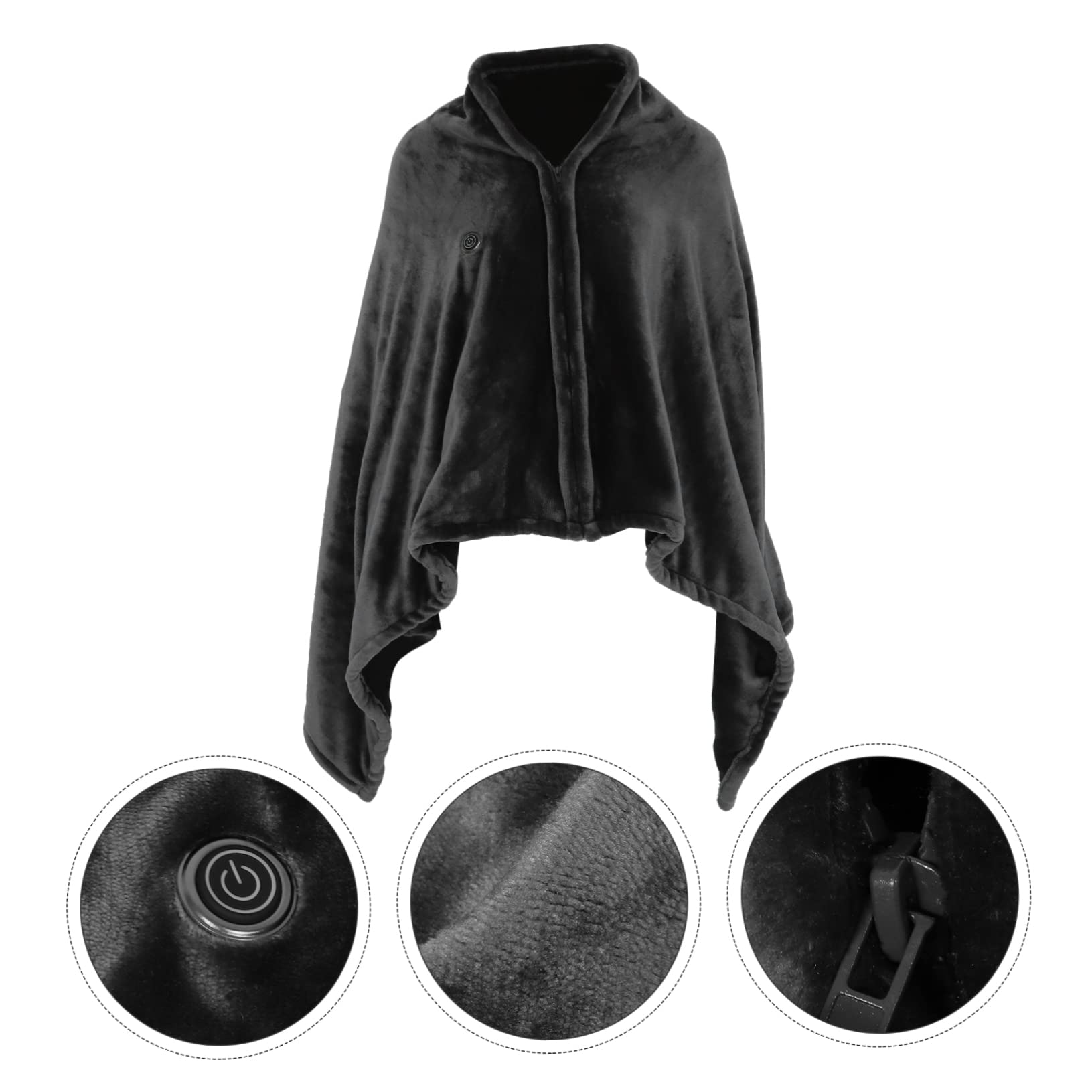 ABOOFAN 1pezzi Coperta in Pile di Corallo Coperta Elettrica Scialle Mantello Elettrica per Casa Riscaldamento Rapido Fibra di Carbonio Temperatura Regolabile Ricarica USB Design Piccolo