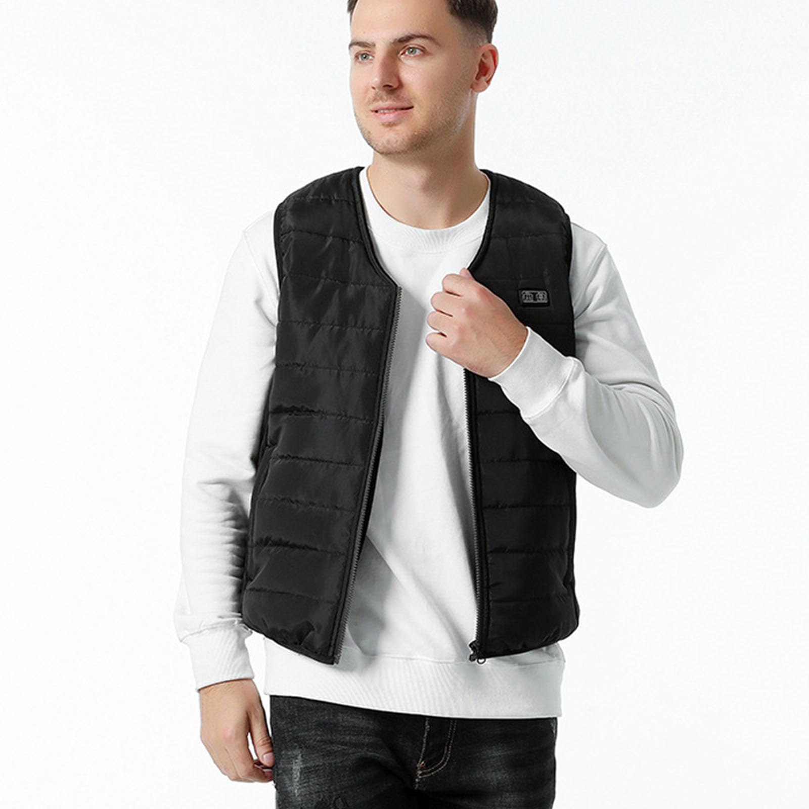 Gilet riscaldato USB regolabile per climi freddi Design ergonomico antivento strato termico gilet per lo sport uso quotidiano gilet esterno riscaldato alimentato tramite USB