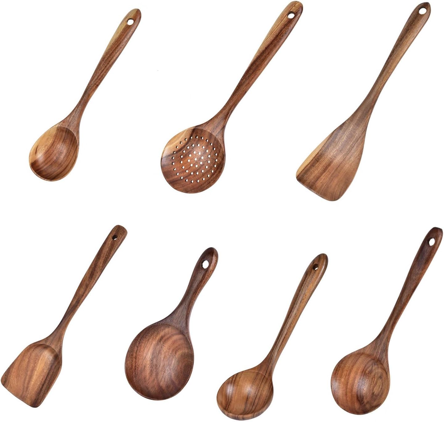 多目的木製のスプーンとスパチュラセットスクラッチ抵抗性のある料理のためのベーキングと食品の準備天然木製キッチン調理器具セットセット