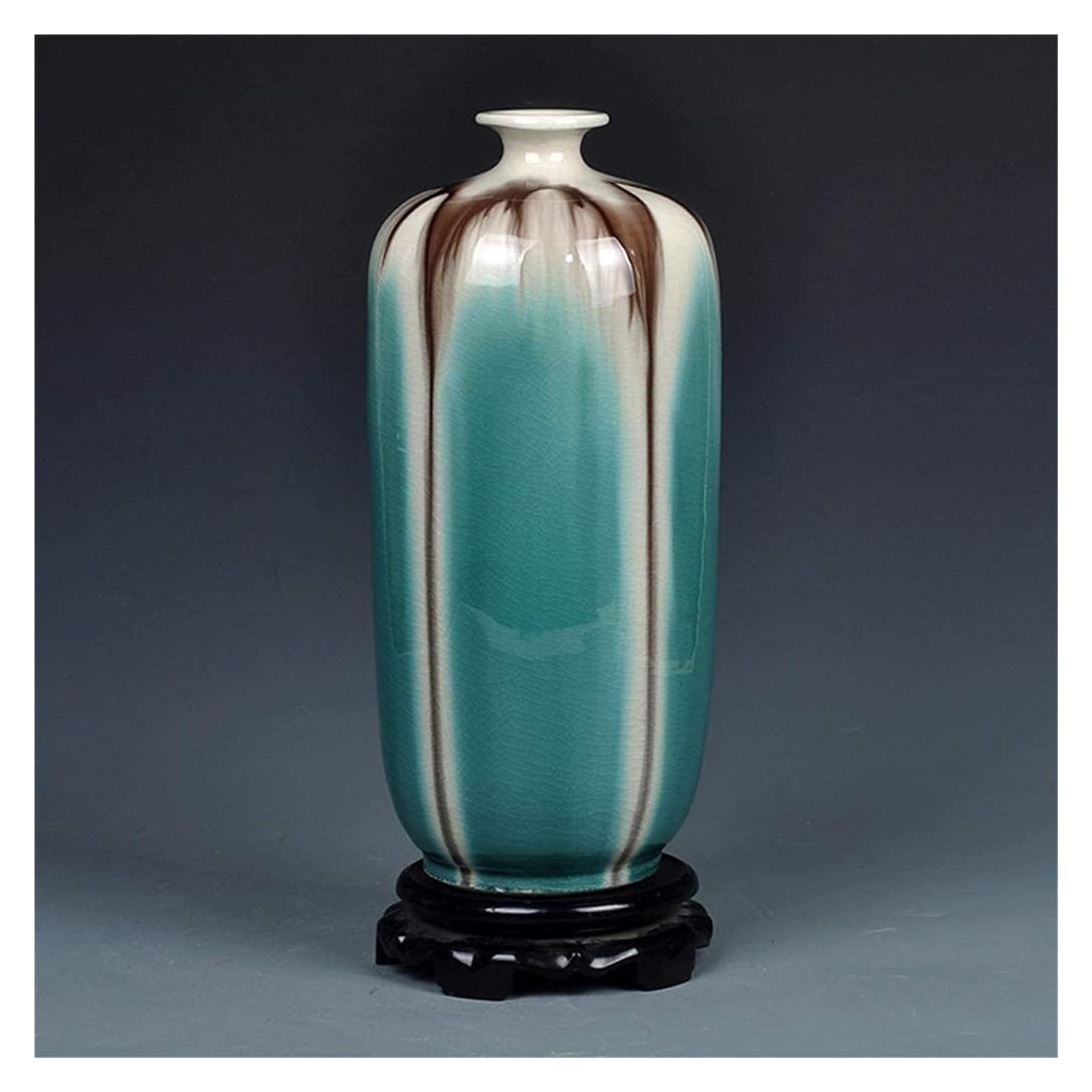 SnamicE Vase Tabletop Crackle Ceramic Vases for Wedding Or Special Occasions, for Use in Office, Decor, Floor Vases,E