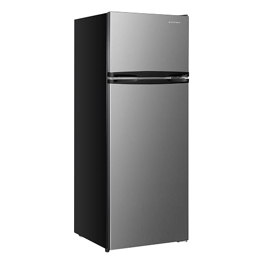 Apartment Refrigerator Freestanding Reversible Dual Doors Fridge with Freezer, Full-Range Temperature Control with Adjustable and Removable Door Bins and Shelves, 7.5-Cu.Ft