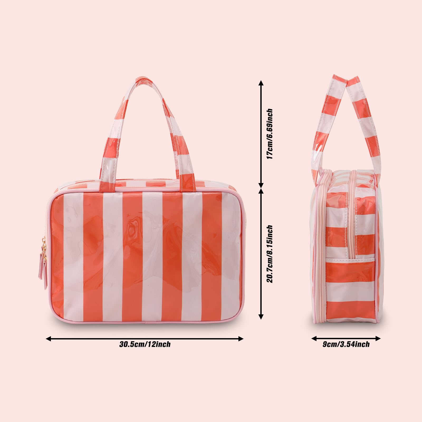Travel Toiletry Bag for Women, Waterproof Clear-Coated Organizer