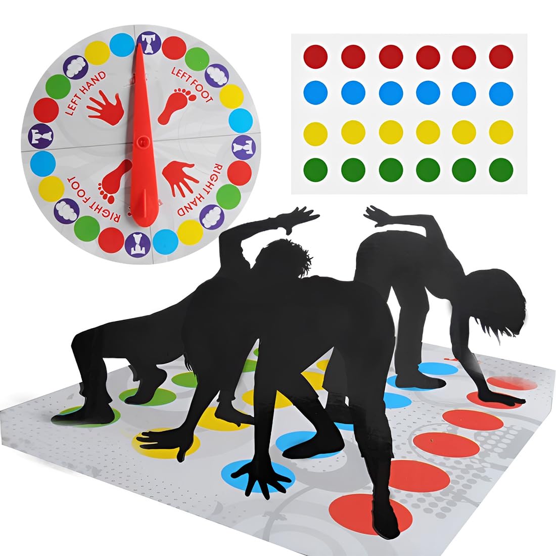 Juego Twister divertido, juego Twister para niños de 6 años en adelante, para 2 jugadores o más, diversión interactiva para toda la familia, juego de suelo Twister con tapete