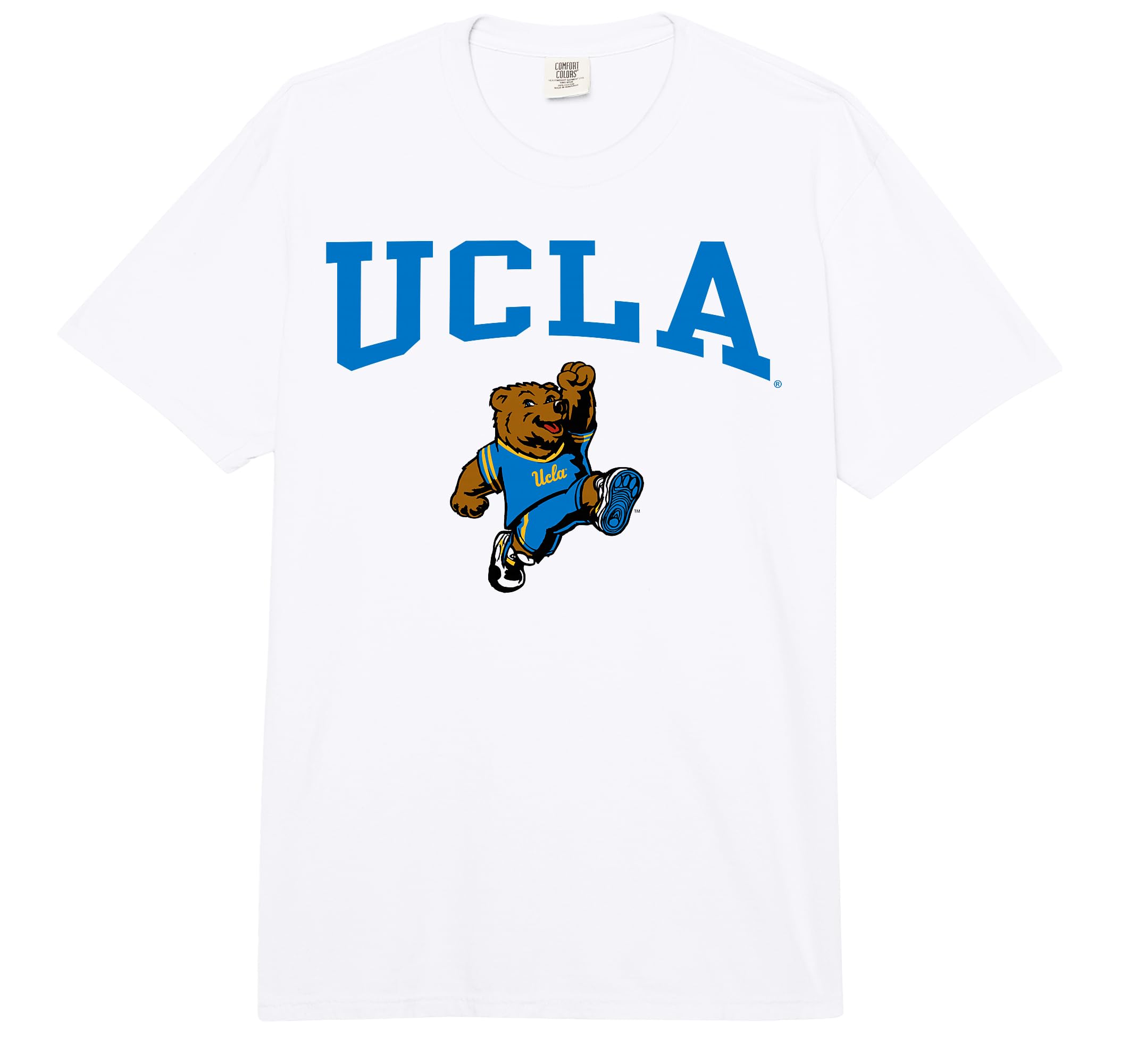 UCLA Bruins Mascot White Officially Licensed Comfort Colors Adult Heavyweight T-shirt
