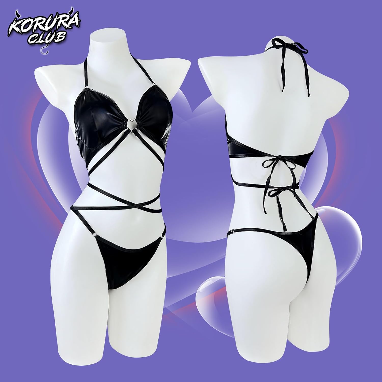 KORURACLUB Bikini set women's exotic sexy lingerie sets goth lingerie for women Rave Outfits Cosplay Lingerie