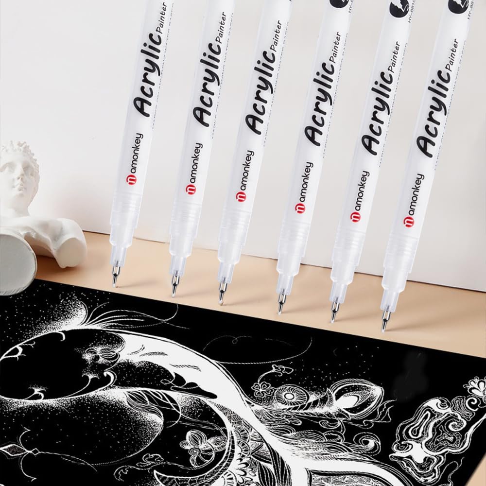 Amazon.co.jp: LKCCTK 白ペン 水性 アクリル ハイライトペン 0.5mm