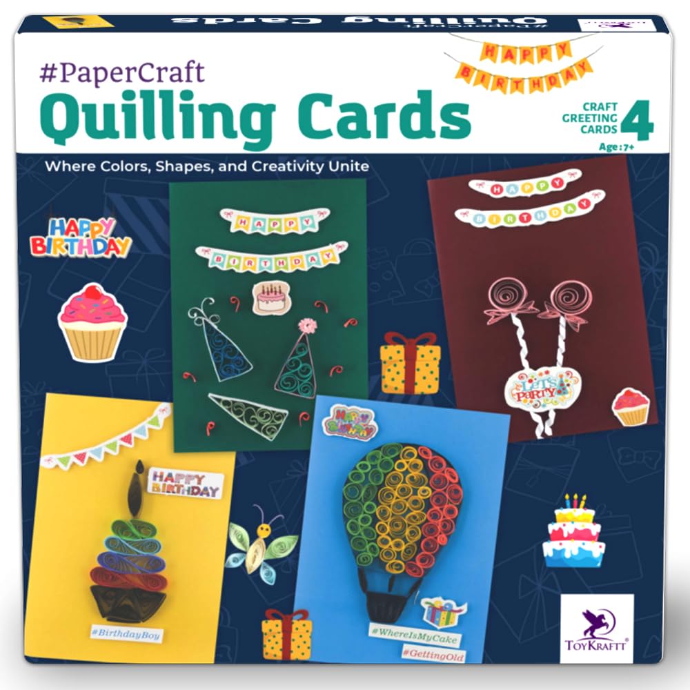 TOYKRAFTT Greeting Cards Making DIY Craft Kit for Girls Boys, Birthday Card for Friends and Family, Art and Craft Kit for 7+ Years Old - Quilling Cards-image-25