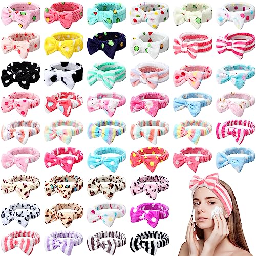 Bandeaux de spa en peluche lot de 48 pièces pour soin du visage et routine maquillage quotidienne